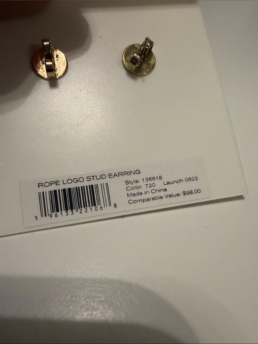Tory Burch Rope Logo Stud Earrings